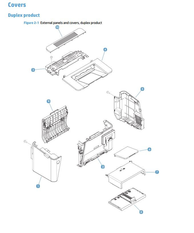 HP M201 M202 Laser Printer Part Diagrams