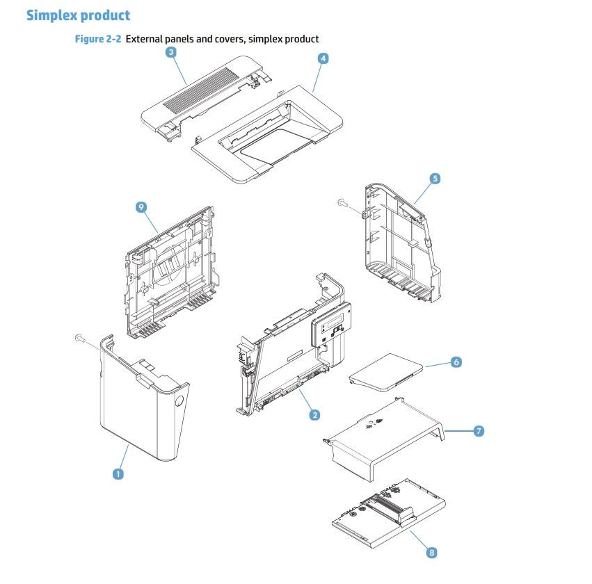 HP M201 M202 Laser Printer Part Diagrams