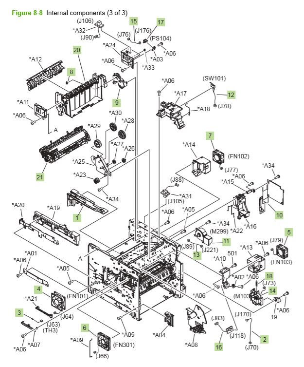Part Diagrams HP P4014 P4015 P4515 Laser Printer