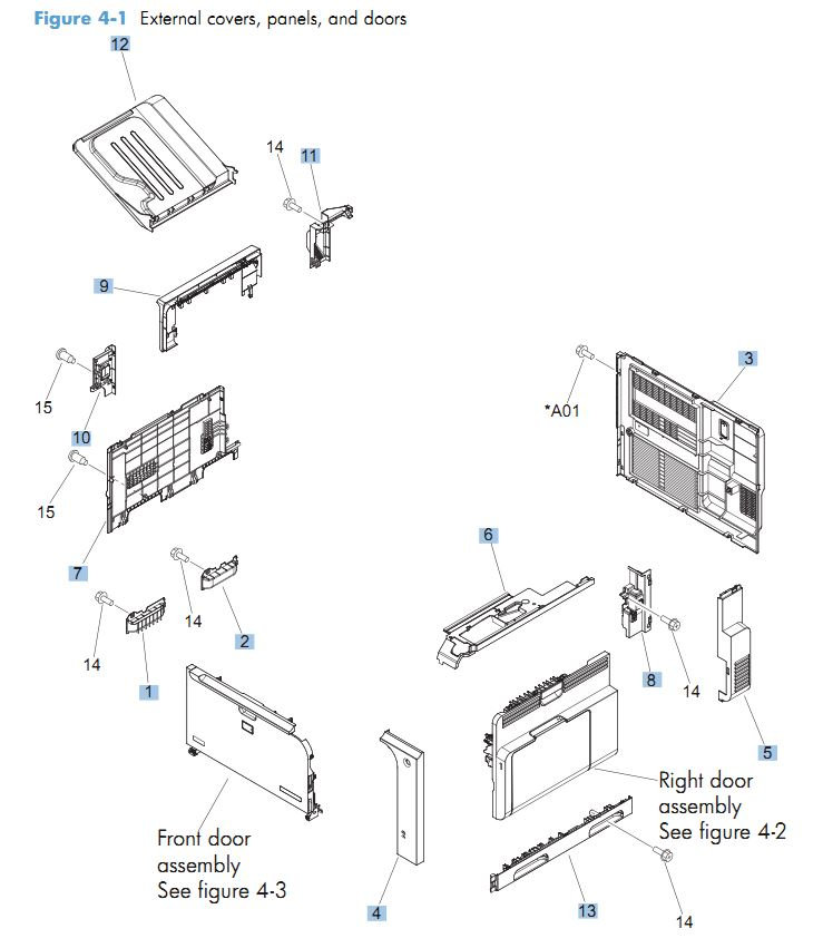 hopkjvvfページ HP CM4540 Laser Printer Part Diagrams