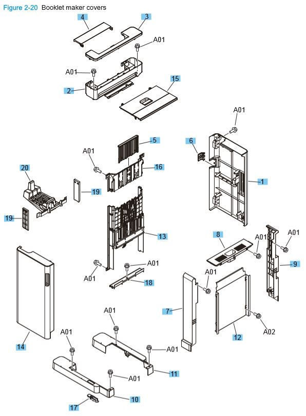 Part Diagrams- HP M806 M830 Laser Printer