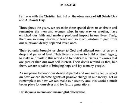Duterte’s Undas Message: Be agents of positive change