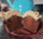 Chocolate cupcake with chocolate ganache filling and chocolate swiss meringue buttercream on top