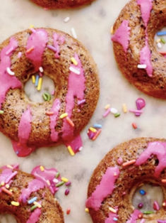 dragonfruit-glazed healthy donuts