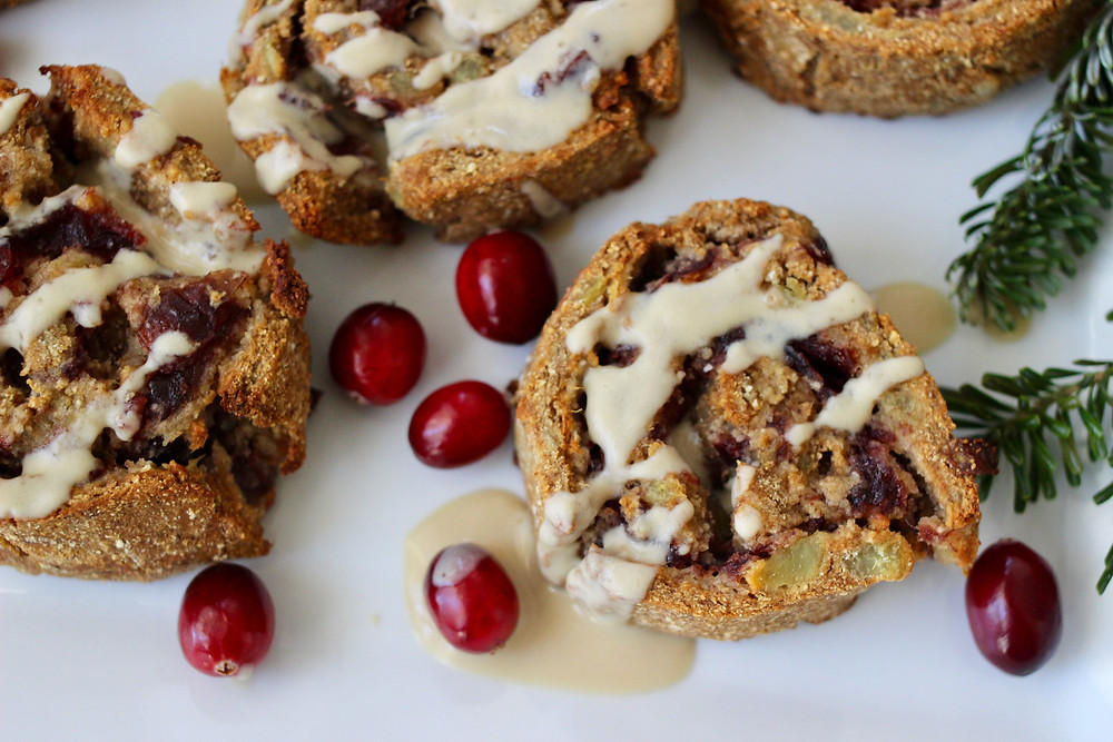 healthy cranberry cinnamon rolls