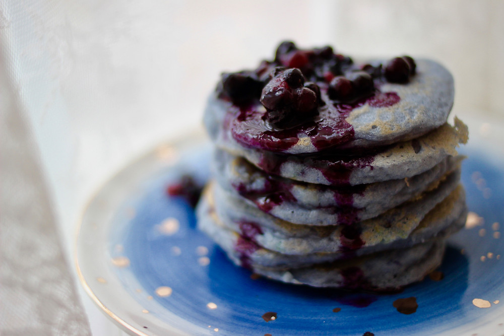 butterfly pea powder pancakes