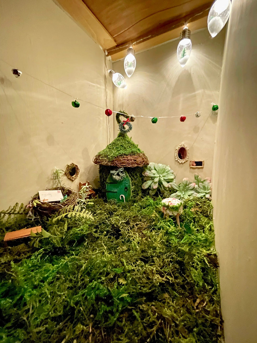 little fairy house inside table indoor display