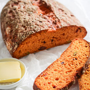 Lovely Rustic Gluten Free Tomato and Olive Bread 