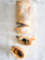 A gluten free apple strudel made with Gluten Free Filo Pastry