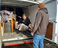 Unloading the van