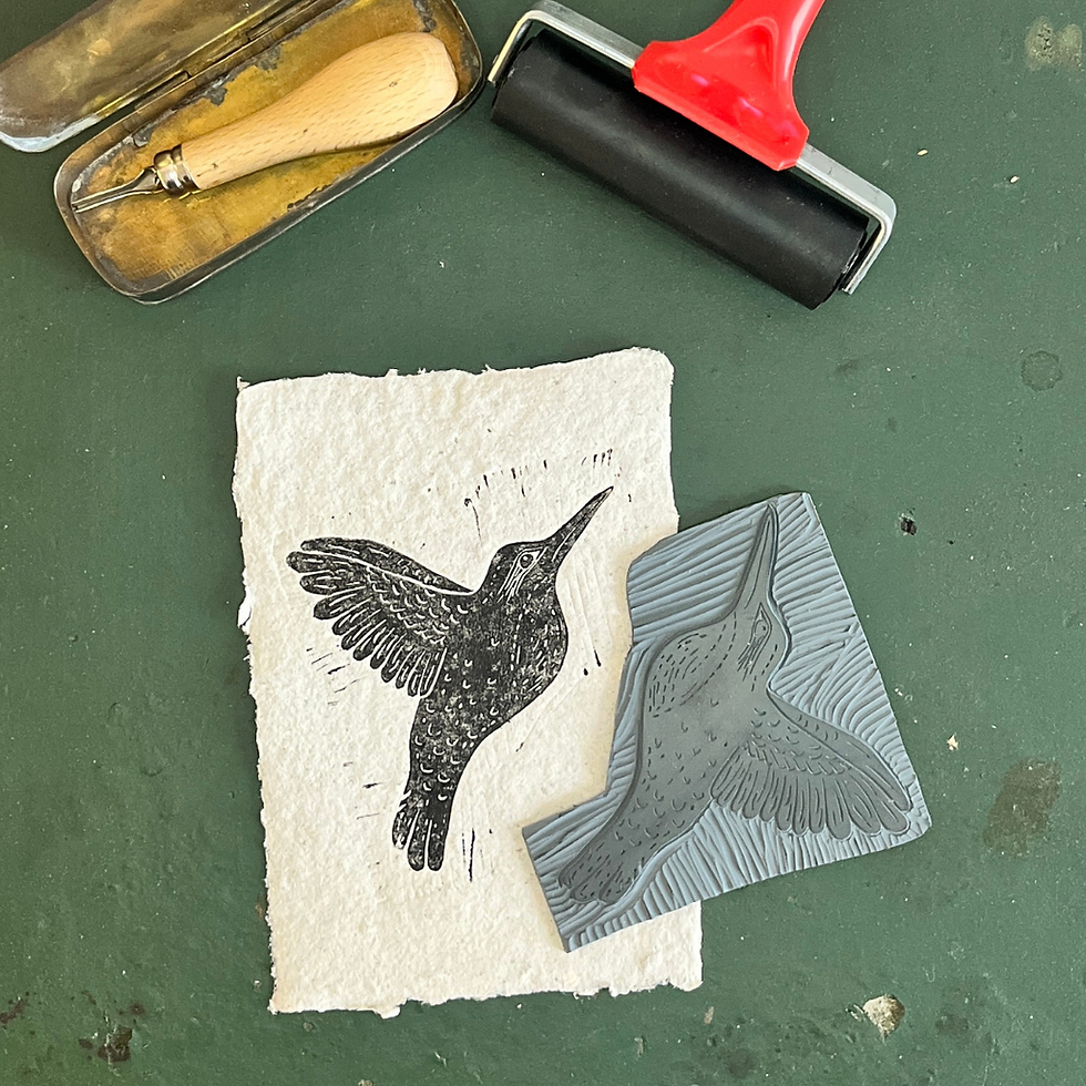Thumbnail: Lino op handgeschept papier (divers)