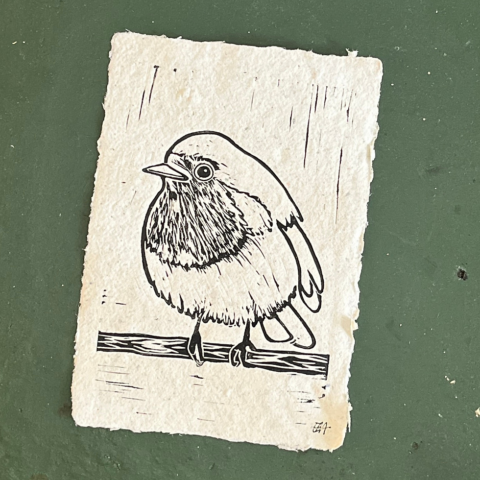 Thumbnail: Lino op handgeschept papier (divers)