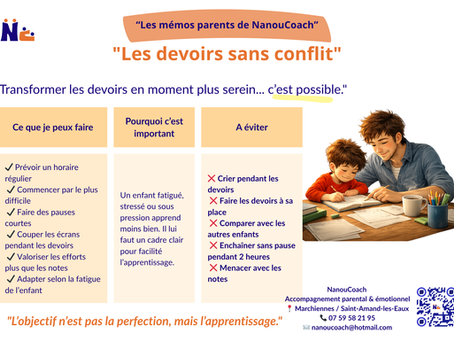 Mémo: "Les devoirs sans conflit"