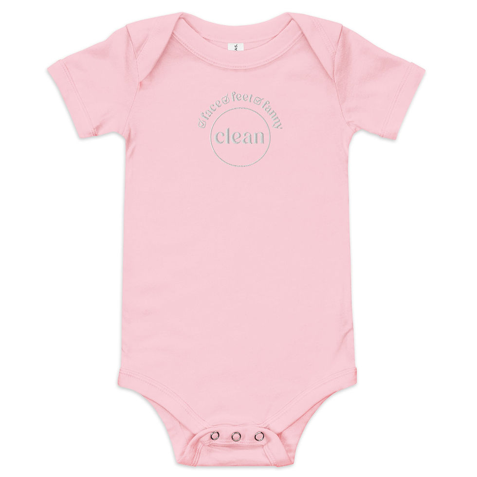 Thumbnail: Baby Onsie | "Clean: face, feet, fanny" Embroidered Poodle Humor Onsie 