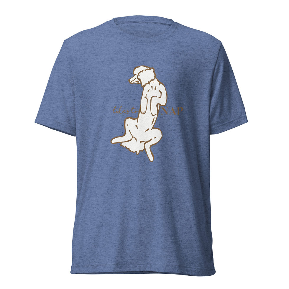 Thumbnail: Short-sleeve Tee | "Likes to Nap" Cheeky Poodle T-shirt | Unisex Sizing