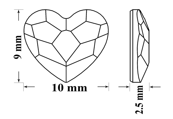 Miniatura: 2808 Heart flat back Crystal