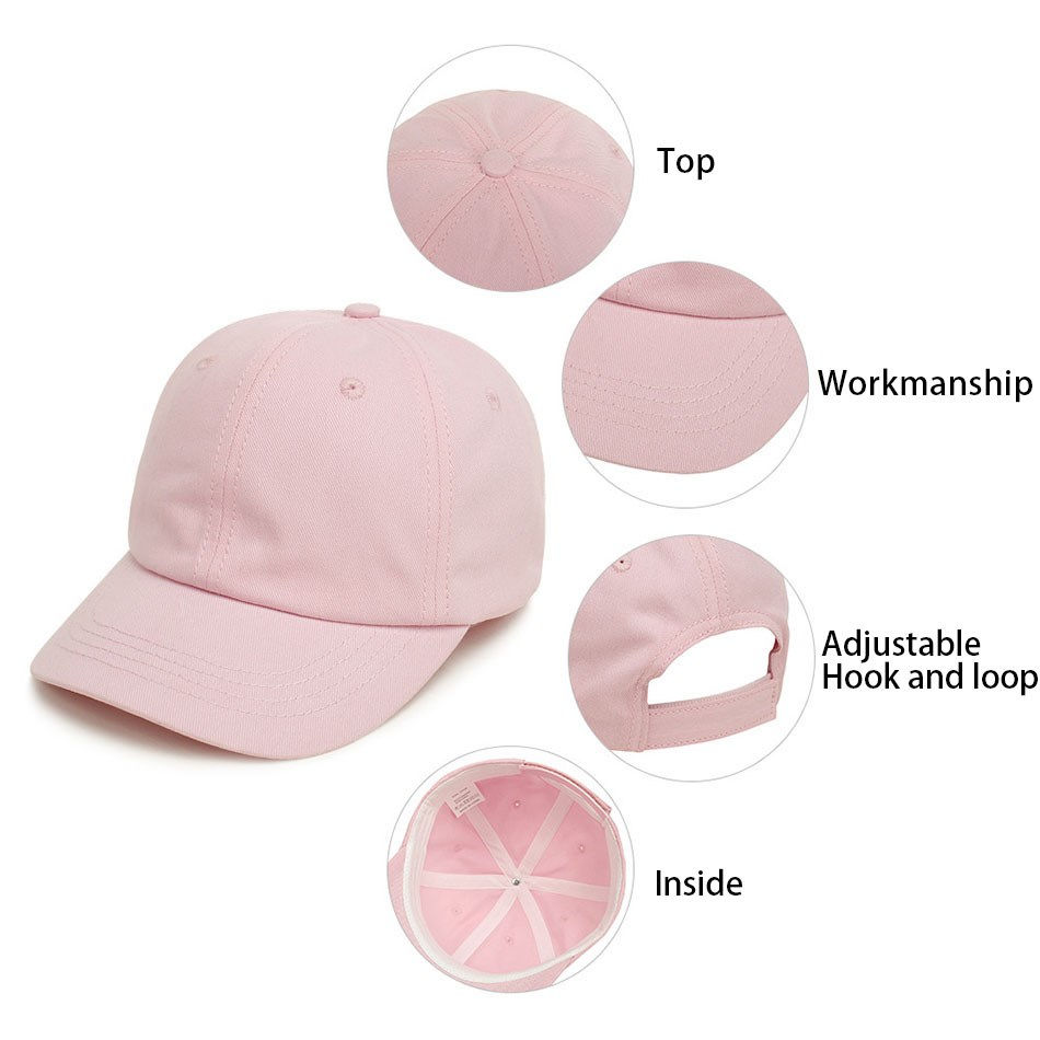 Thumbnail: Baby Girl Baseball Caps Pink Black White Gray Children Low Profile Sun Hat Kids 