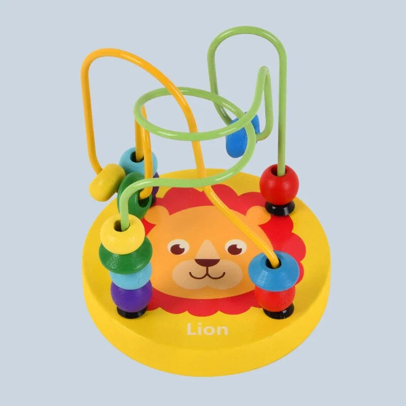 Thumbnail: Colorful Wooden Roller Coaster Educational Circle Toy For Preschool Learning Bea