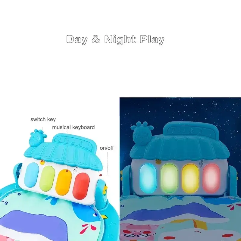 Thumbnail: Baby Music Rack Play Mat Kids Piano Keyboard Carpet Gym Crawling Activity Baby R