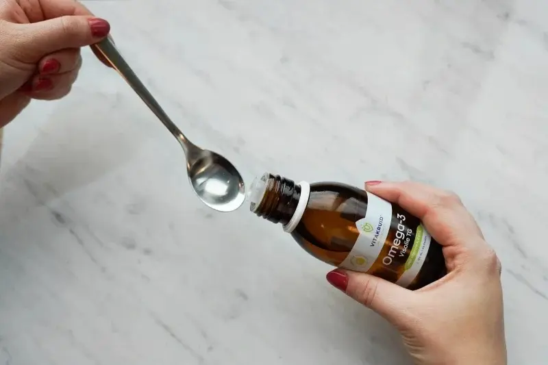 Thumbnail: Vitakruid Visolie 1200 TG® Omega 3 vloeibaar met vitamine A, D3 en E