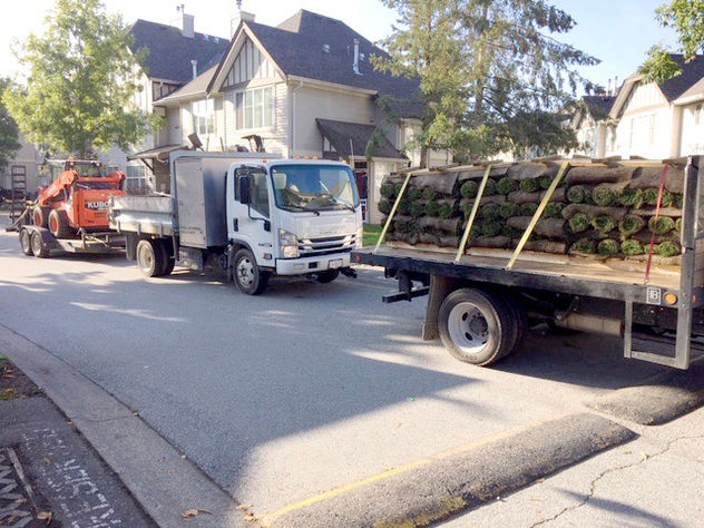 sod and trucks