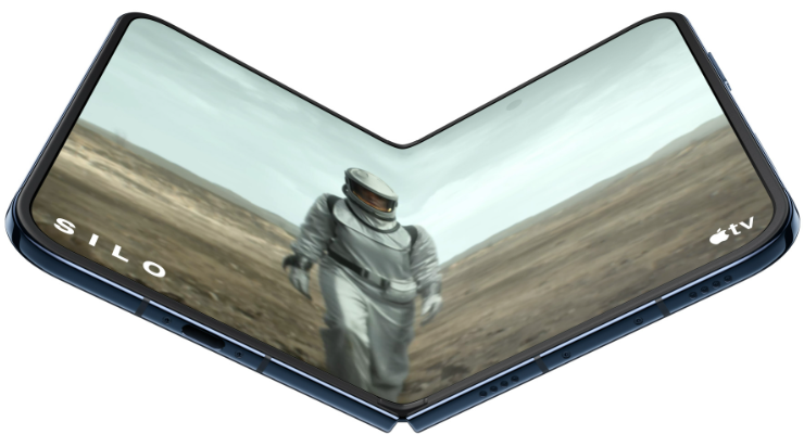 Apple Duo foldable iPhone concept showing its large inner display and slim design