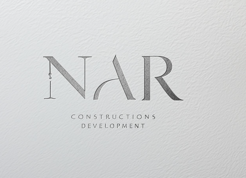 NAR Construction Development branding showcasing logo redesign, visual identity system, and catalog design