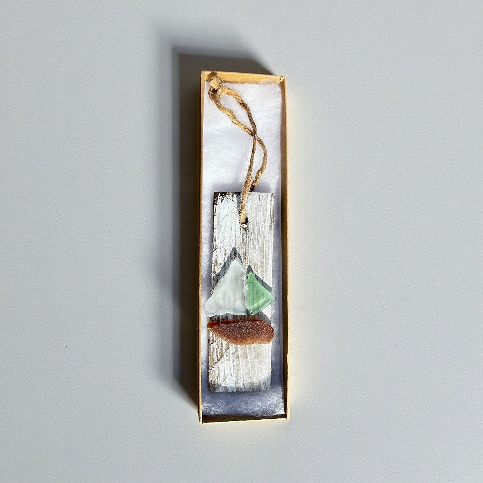 Thumbnail: Brown Sailboat Driftwood Ornament