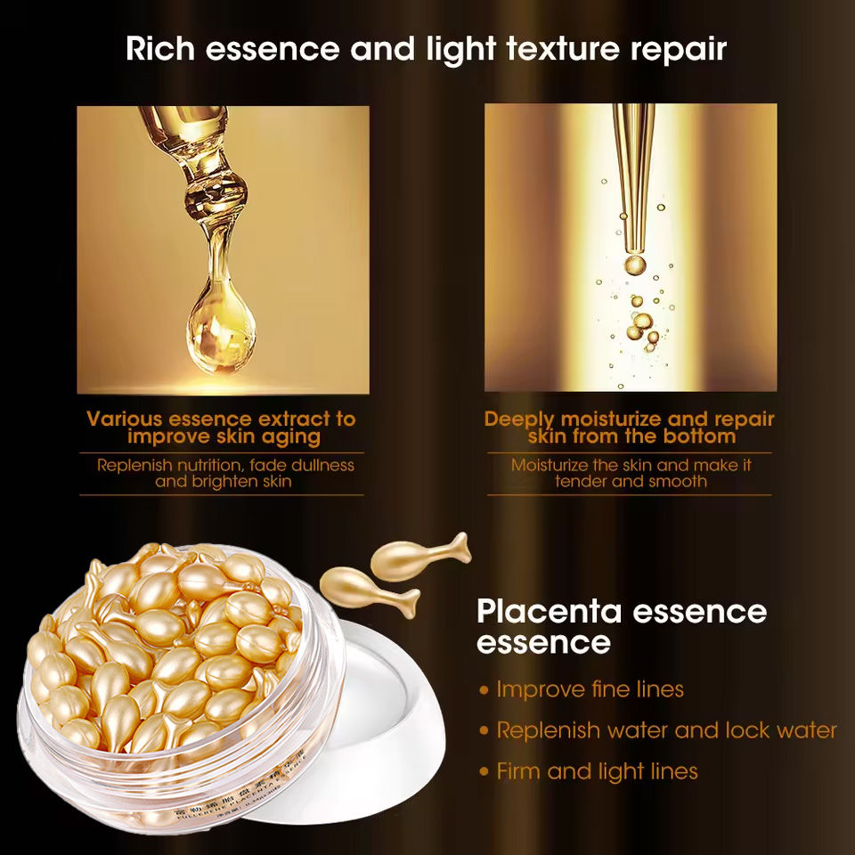 Miniatura: Fullerene Placenta Capsule Essence Facial Brighten Serum Moisturizing Nourishing
