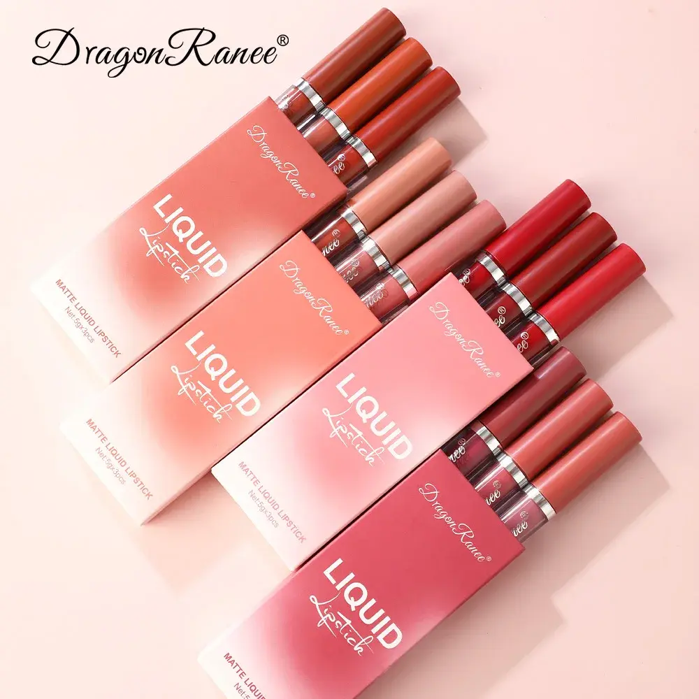 3 PCS Liquid Lipsticks Set Long Lasting Make Up For Women Korean Beauty Cosmetic