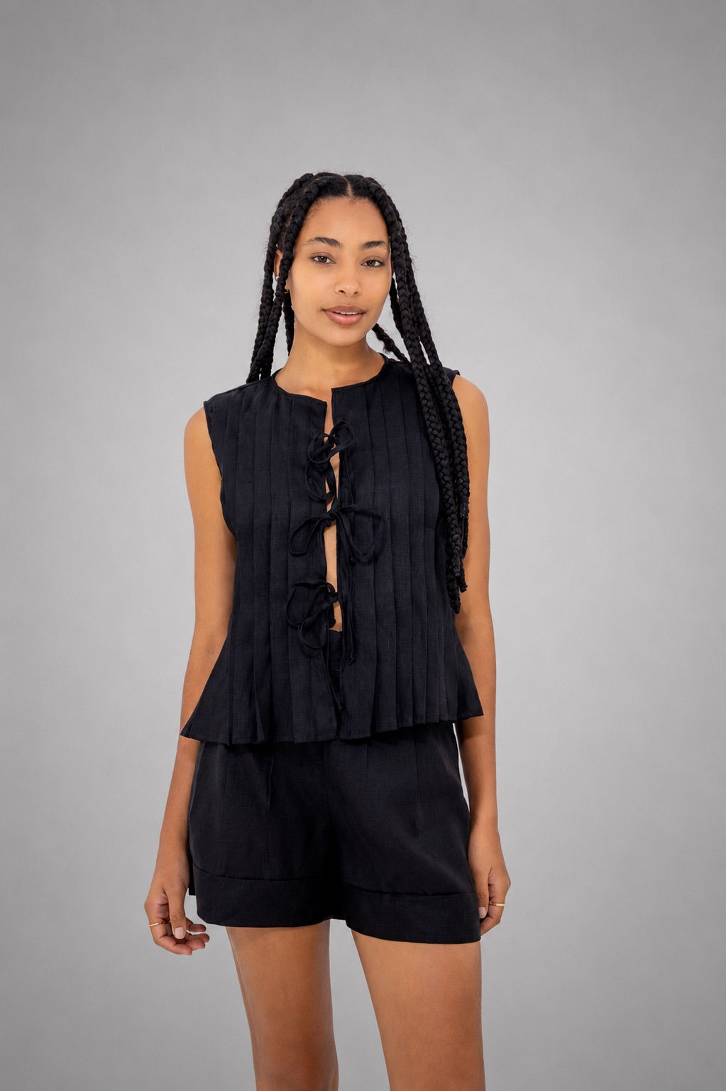 Blusa amarração 100% linho