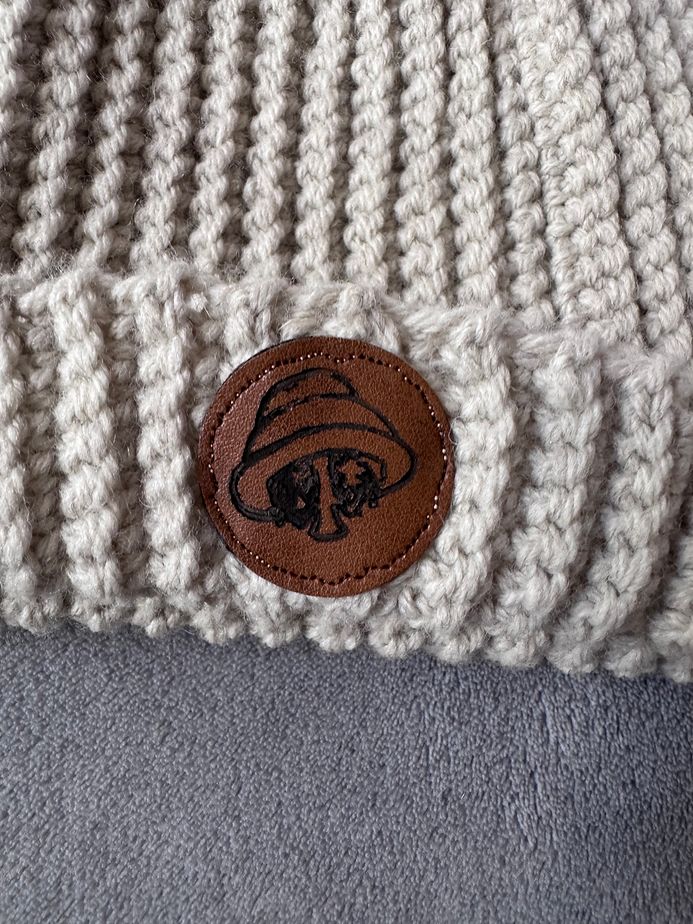 Thumbnail: Natural Heather Crochet Beanie