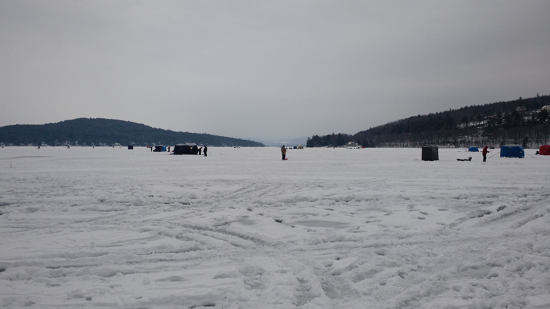 Snowy day on the ice.
