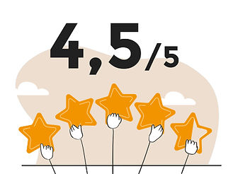 Más de 4,5 estrellas en las reseñas de los clientes