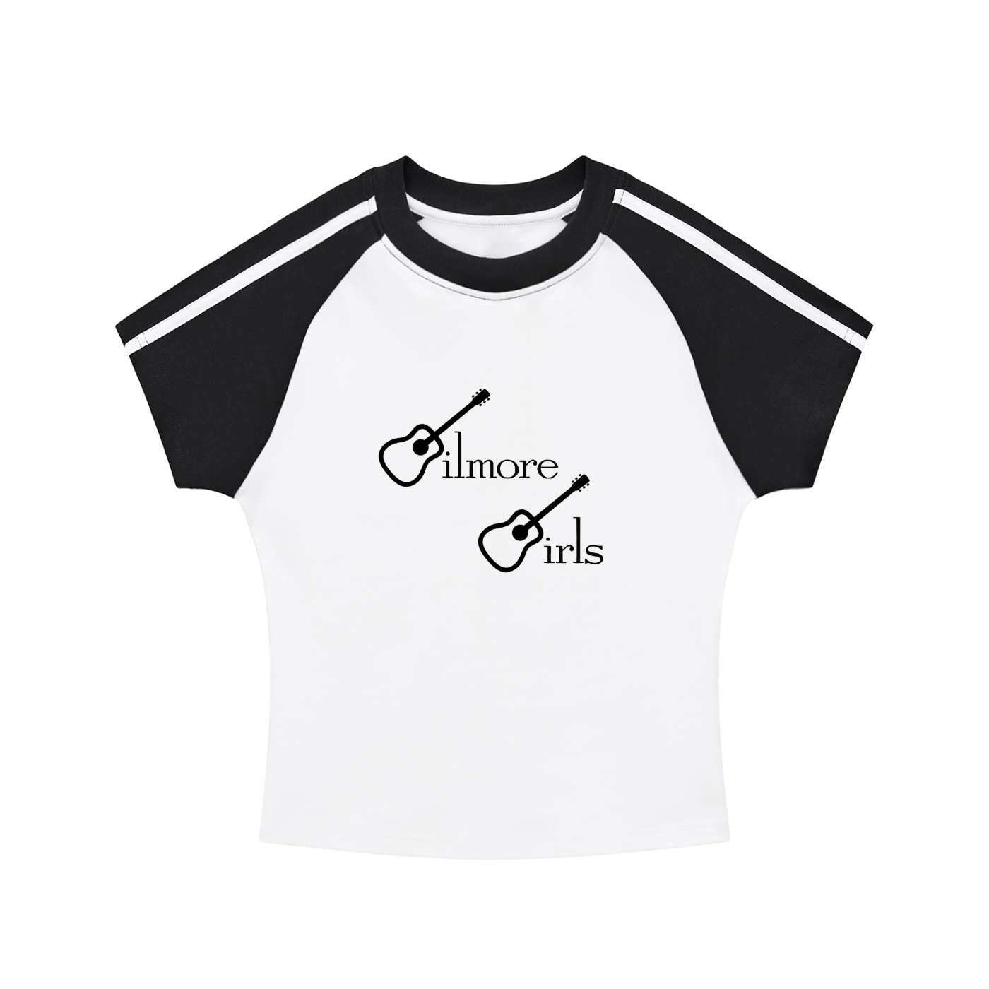 Guitar Center Gilmore Girls - Contrast Stripes Bodycon Raglan Sleeve T-Shirt