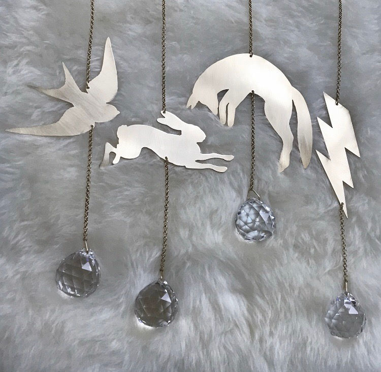Thumbnail: A LITTLE BIRD TOLD ME brass and crystal sun catcher 