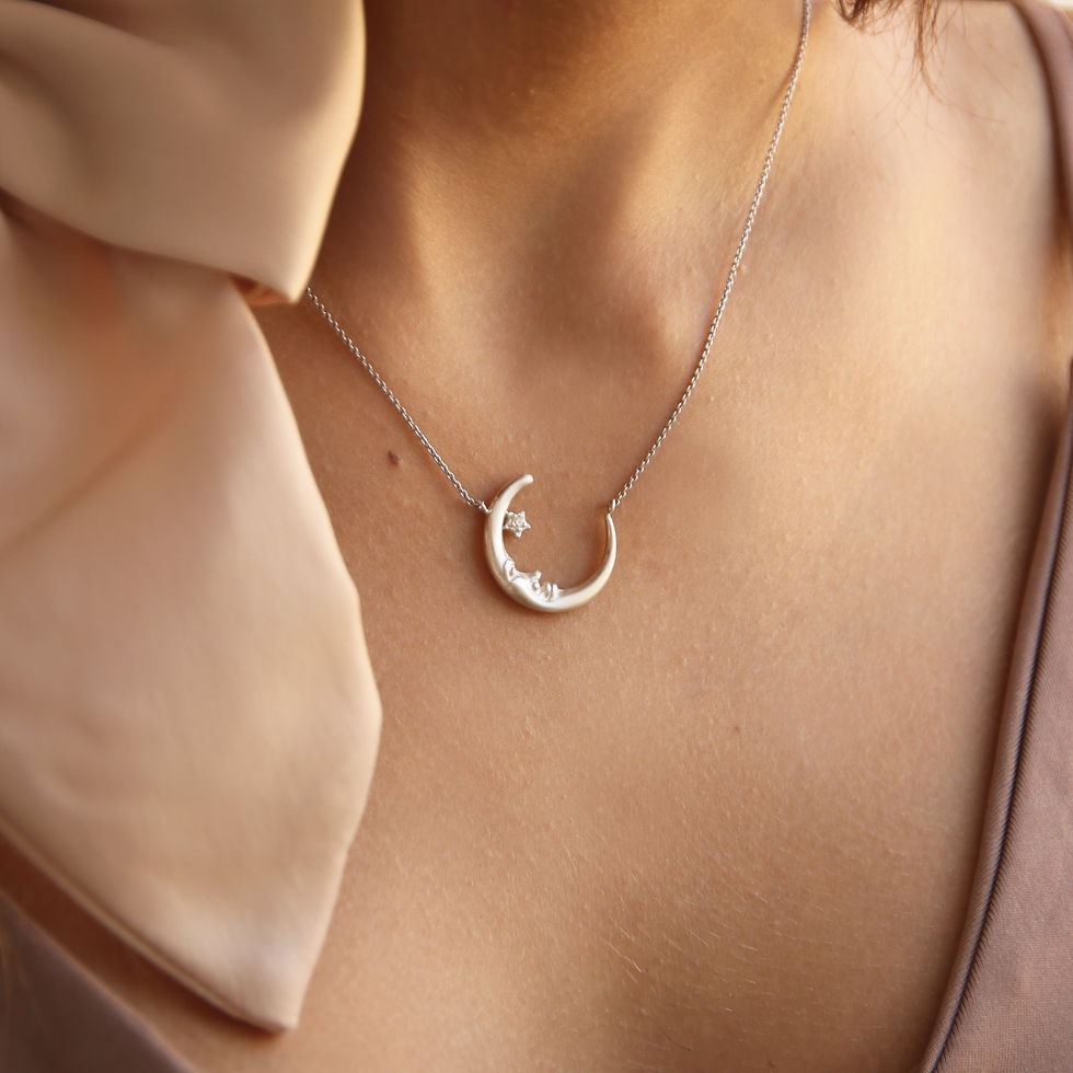 Thumbnail: Starry Crescent Moon Necklace