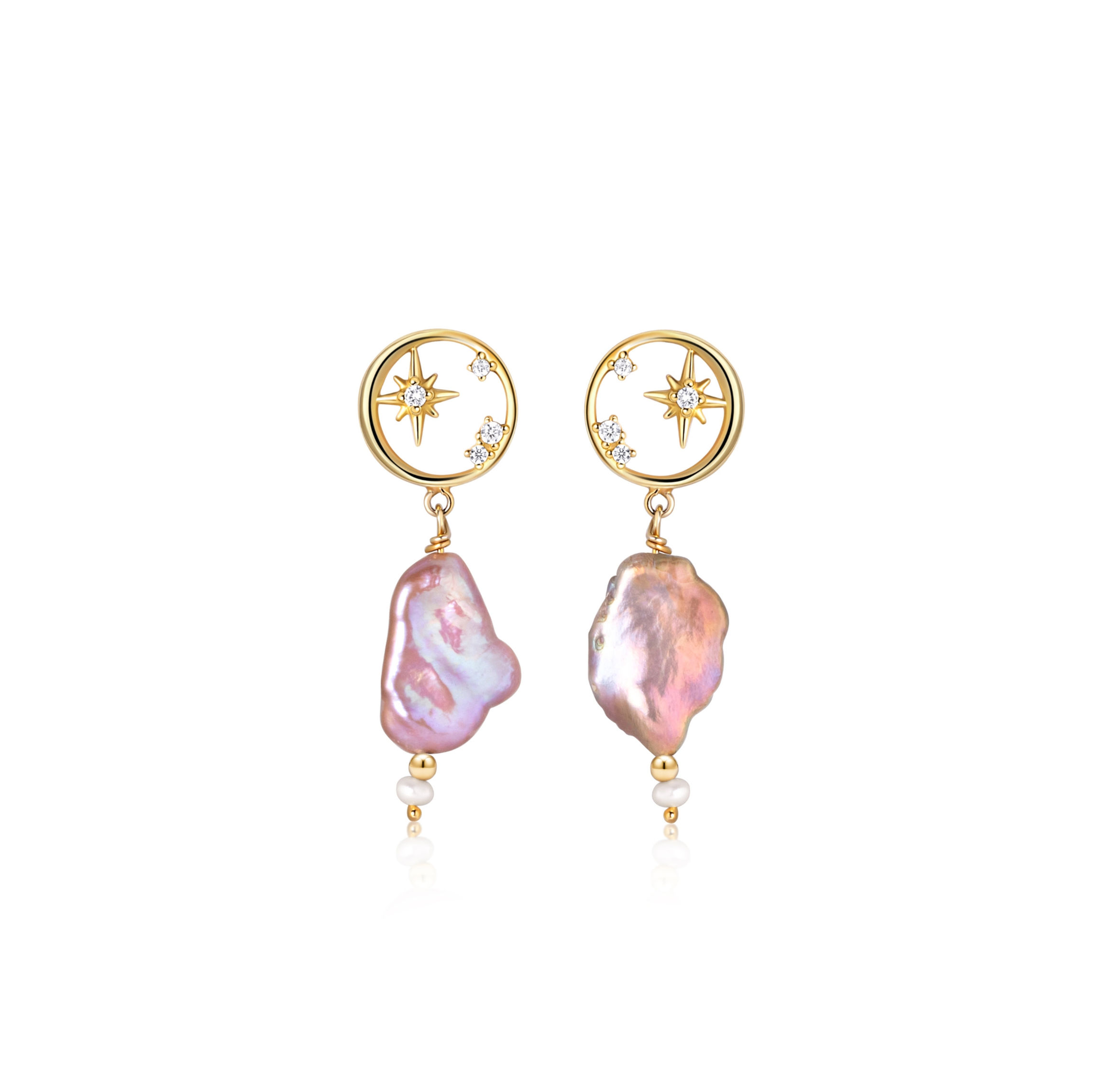 North Star Pearl Drop Earrings