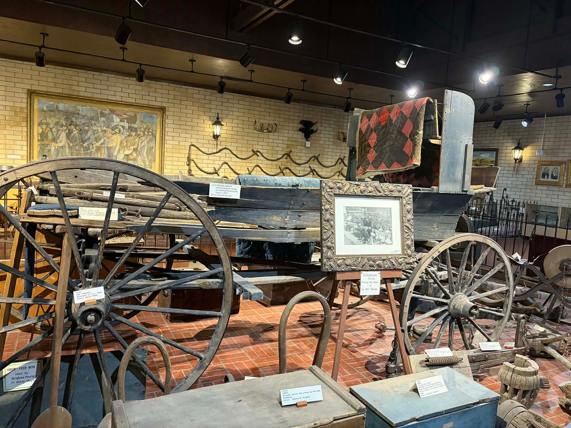 Brigham Young's wagon in a museum