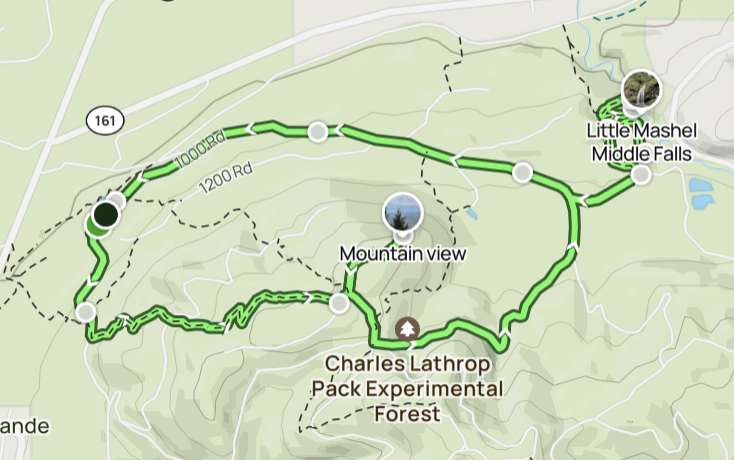 a map of a hiking trail