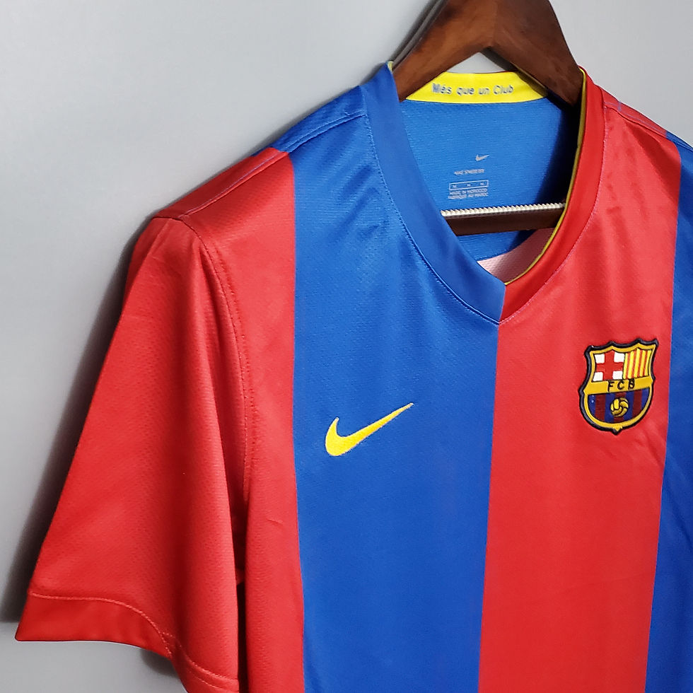 Thumbnail: Barcelona football shirt with team logo and Nike branding on display. Nostalgia Retro Kit