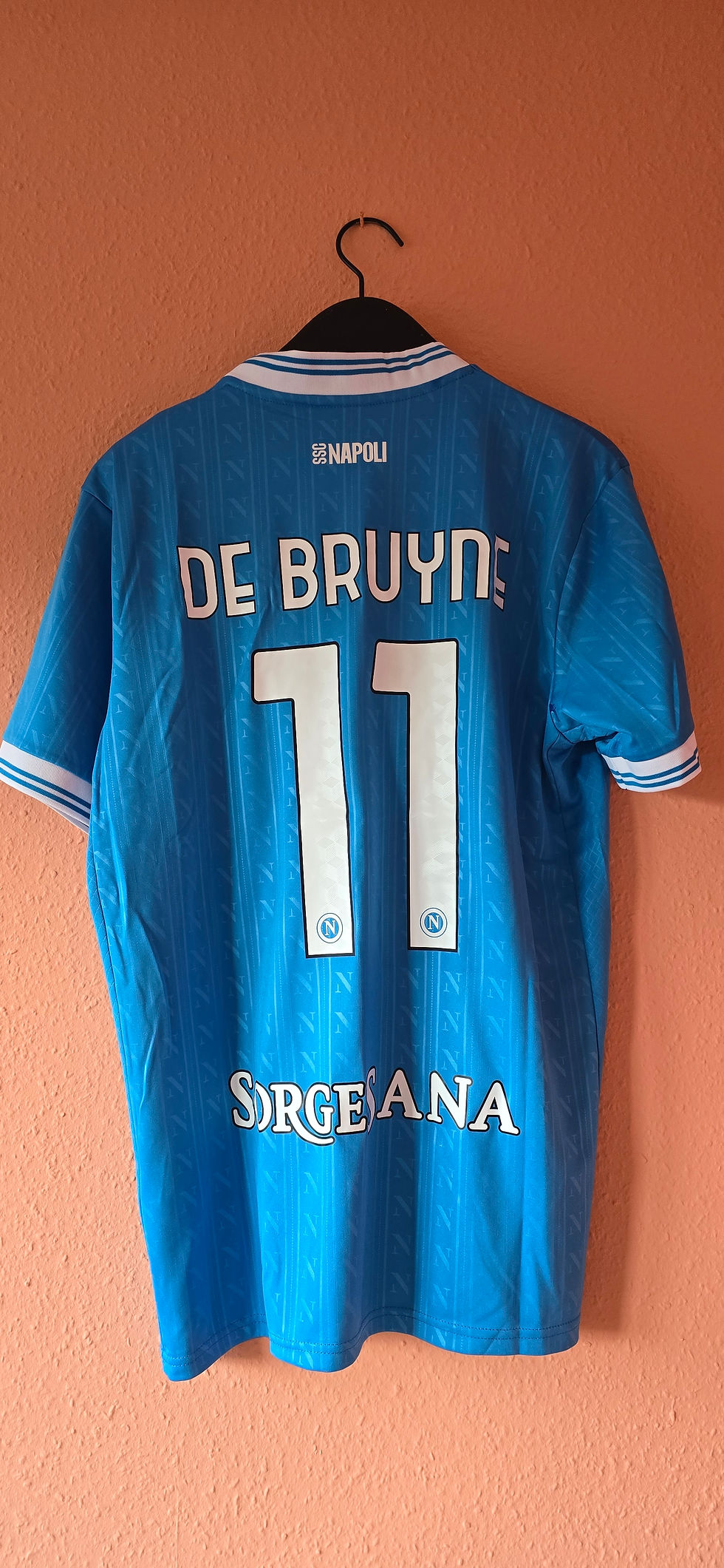 SSC NAPOLI DE BRUYNE 11 shirt. 2025/2026 SSC NAPOLI HOME FOOTBALL SHIRT DE BRUYNE. Retro Kit.