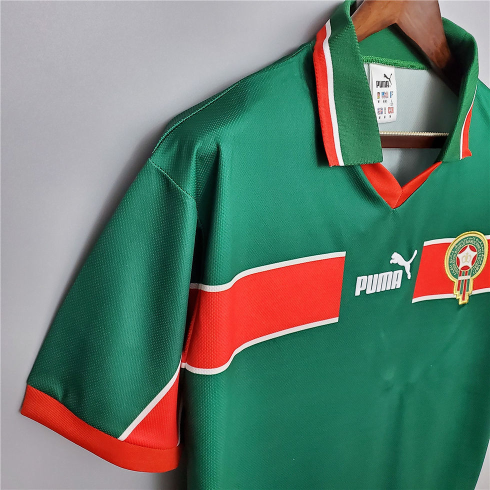 Thumbnail: Green Puma Football Jersey with Red Stripes. Nostalgia Retro Kit