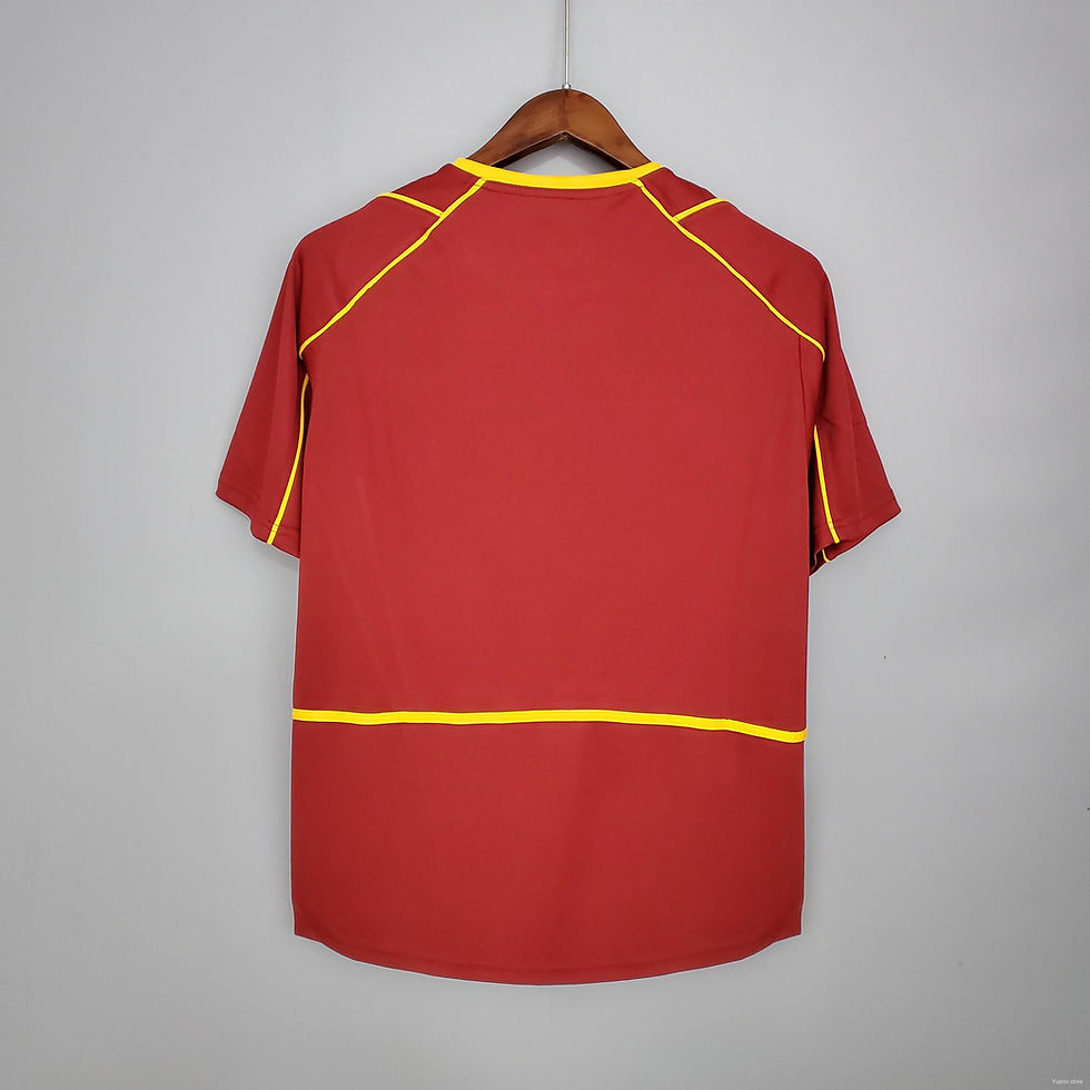 Thumbnail: Red football jersey with yellow trim. Nostalgia Retro Kit.