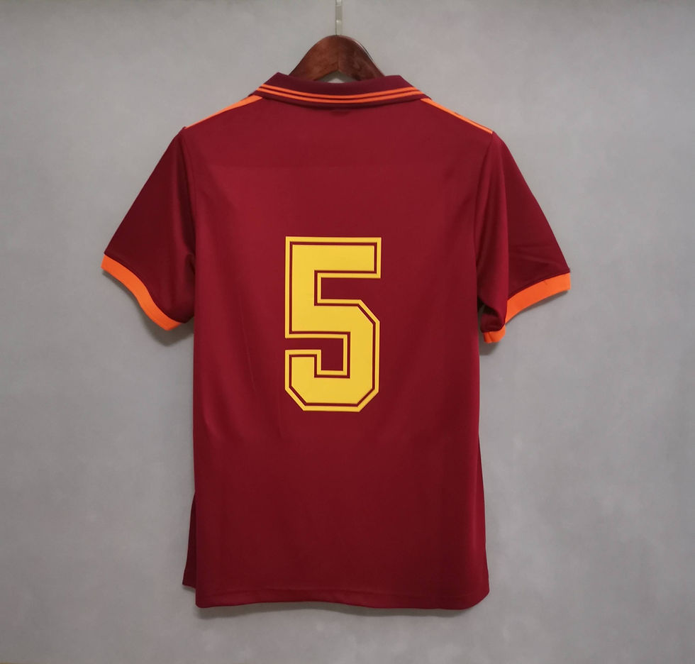 Thumbnail: Back view of red jersey with number 5, Nostalgia Retro Kit.