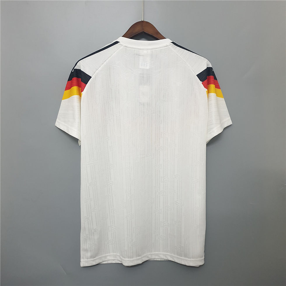 Thumbnail: White retro Adidas Germany football shirt with details, perfect nostalgic kit.