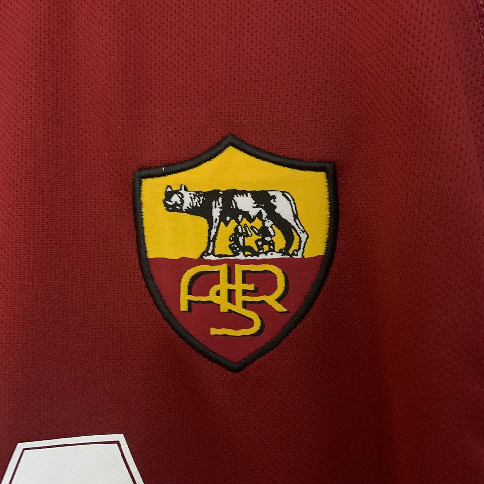 Thumbnail: AS Roma logo, shield with wolf and text detail on maroon design, Nostalgia Retro Kit.