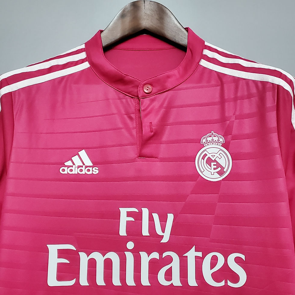 Thumbnail: Pink Real Madrid Adidas shirt with Fly Emirates text on chest. Nostalgia Retro Kit