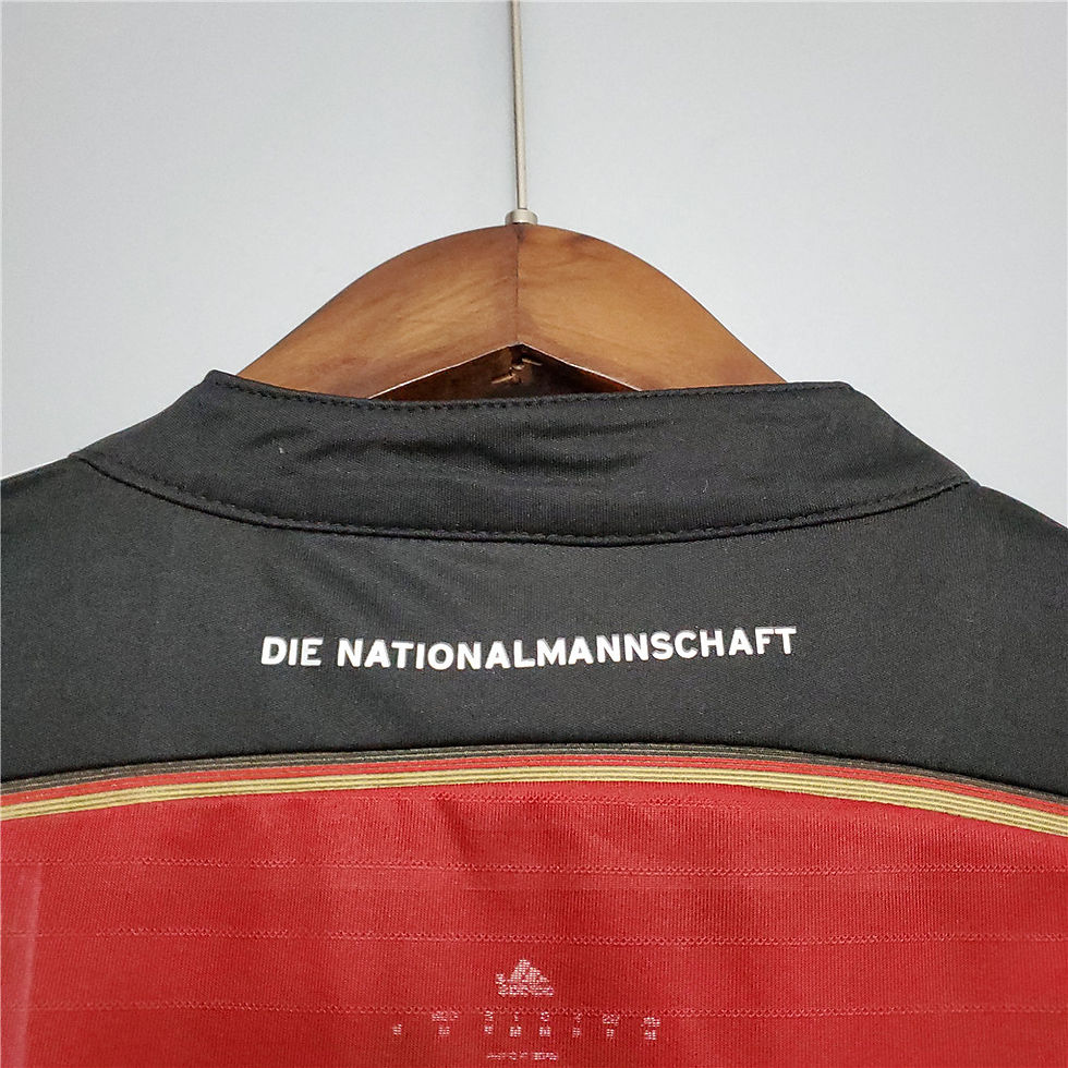 Thumbnail: Back of Germany football kit, text reads 'DIE NATIONALMANNSCHAFT', retro kit.