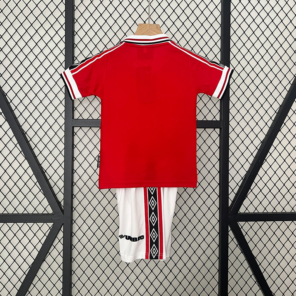 Thumbnail: 1998-1999 Manchester United Kids Home Retro Football Kit MAN UTD
